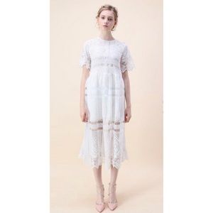 Chicwish Ingenuity Crochet Dress in white